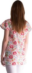 Těhotenské tričko/tunika - KVĚTY do lososové - Be MaaMaa  velikost L/XL - obrázek 2
