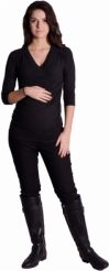 Těhotenské i kojící tričko - RUKÁV 3/4 DÉLKA grafit - Be MaaMaa  velikost L/XL - obrázek 1