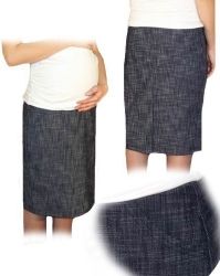 Těhotenská sukně - KAPSY granátový melír - Be MaaMaa  velikost S - obrázek 1