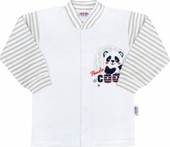 Kabátek kojenecký bavlna - PANDA bílo-šedý - vel.56 - obrázek 1