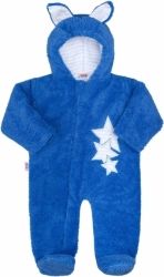 Overal/Kombinéza zimní - BABY UŠÁČEK modrá - vel.56 - obrázek 1