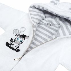 Kabátek kojenecký zateplený - ZEBRA proužky bílý - vel.80 - obrázek 2