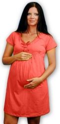 Těhotenská/Kojící noční košile - MAŠLIČKA oranžová  velikost S/M - obrázek 1