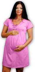 Těhotenská/Kojící noční košile - MAŠLIČKA růžová velikost S/M - obrázek 1
