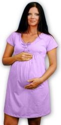 Těhotenská/Kojící noční košile - MAŠLIČKA fialová velikost S/M - obrázek 1