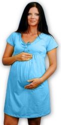 Těhotenská/Kojící noční košile - MAŠLIČKA modrá velikost S/M - obrázek 1