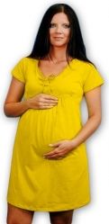 Těhotenská/Kojící noční košile - MAŠLIČKA žlutá velikost S/M - obrázek 1