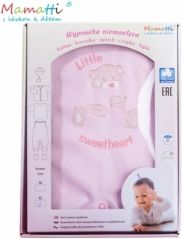 Souprava kojenecká 5-dílná bavlna - MEDVÍDEK SWEETHEART růžová - vel.62 - obrázek 2