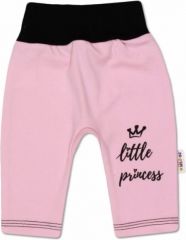 Tepláčky/Kalhoty kojenecké bavlna - LITTLE PRINCESS růžové - vel.68 - obrázek 1