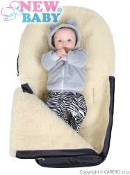 Fusak do kočárku ovčí vlna - S VÝŠIVKOU černý - NewBaby - obrázek 4