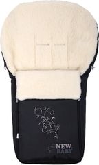 Fusak do kočárku ovčí vlna - S VÝŠIVKOU černý - NewBaby - obrázek 1
