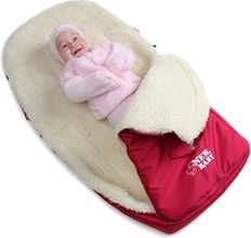 Fusak do kočárku ovčí vlna - S VÝŠIVKOU černý - NewBaby - obrázek 3
