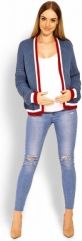 Svetr/kabátek těhotenský pletený - BAREVNÉ LEMOVÁNÍ jeans - Be MaaMaa - obrázek 2