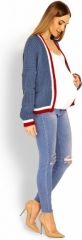 Svetr/kabátek těhotenský pletený - BAREVNÉ LEMOVÁNÍ jeans - Be MaaMaa - obrázek 3