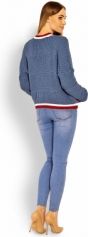 Svetr/kabátek těhotenský pletený - BAREVNÉ LEMOVÁNÍ jeans - Be MaaMaa - obrázek 4