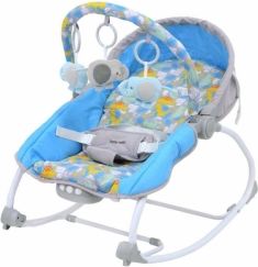 Lehátko dětské houpací - DINO modré - BabyMix - obrázek 1