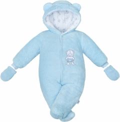 Overal/Kombinéza kojenecká zimní - NICE BEAR modrá - vel.56 - obrázek 1