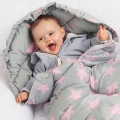 Fusak nejen do kočárku 4v1 - ICE BABY hvězdičky se šedou - obrázek 8