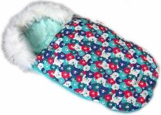 Fusak nejen do kočárku Velvet - WINTER LUX medvědi barevní s mátovou - BabyNellys - obrázek 1