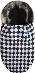 Fusak do kočárku i autosedačky fleece - ŠACHOVNICE černo-bílá - Belisima - obrázek 1