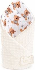 Zavinovačka oboustranná - MEDVÍDEK TEDDY hnědý/MINKY smetanová - NewBaby - obrázek 1