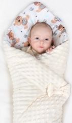 Zavinovačka oboustranná - MEDVÍDEK TEDDY hnědý/MINKY smetanová - NewBaby - obrázek 2