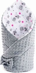 Zavinovačka oboustranná - MEDVÍDEK TEDDY šedý/MINKY šedá - NewBaby - obrázek 1