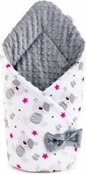 Zavinovačka oboustranná - MEDVÍDEK TEDDY šedý/MINKY šedá - NewBaby - obrázek 2