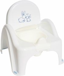 Nočník dětský plastový hrající - ŽIDLIČKA BUNNY bílý - Tega - obrázek 1