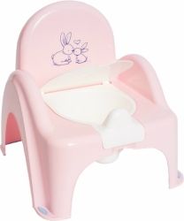 Nočník dětský plastový hrající - ŽIDLIČKA BUNNY světle růžový - Tega - obrázek 1