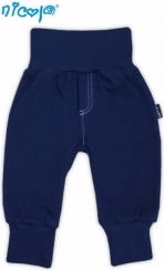Tepláčky/Kalhoty kojenecké bavlna - JEDNOBAREVNÉ tmavě modré - vel.62 - obrázek 1