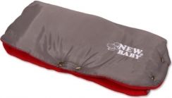 Rukávník na kočár - NEW BABY šedý/fleece červený - obrázek 1