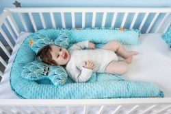 Kokon/Hnízdečko oboustranné s výbavou - HVĚZDY na černém/Minky bílá - obrázek 4