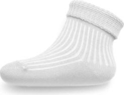 Ponožky kojenecké bavlna - JEDNOBAREVNÉ bílé řádkové - vel.3-6měs. - obrázek 1