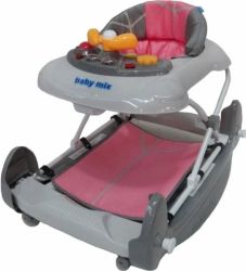 Chodítko dětské 2v1 - BABYMIX s houpačkou pink - obrázek 1