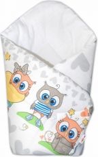 Zavinovačka bavlna - CUTE OWLS šedá - obrázek 1