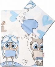 Povlečení do postýlky 2-díl bavlna - CUTE OWLS modré rozměr 120x90cm - obrázek 1