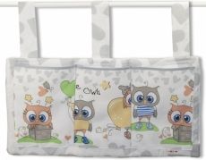 Kapsář na postýlku - CUTE OWLS šedý - obrázek 1