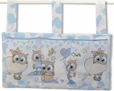 Kapsář na postýlku - CUTE OWLS modrý - obrázek 1