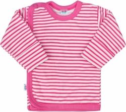 Košilka kojenecká bavlna - CLASSIC proužky růžové - vel.50 - obrázek 1