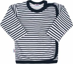 Košilka kojenecká bavlna - CLASSIC proužky tmavě modré - vel.56 - obrázek 1