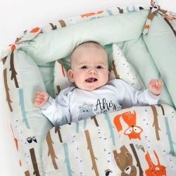 Lůžko/Hnízdečko pro miminko s peřinkami obdélníkové - OVEČKY se smetanovou - NewBaby - obrázek 2