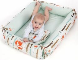 Lůžko/Hnízdečko pro miminko s peřinkami obdélníkové - OVEČKY se smetanovou - NewBaby - obrázek 3