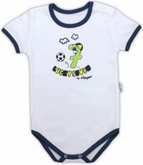 Body kojenecké krátký rukáv - SEDMIČKA s tmavě modrou - vel.92 - obrázek 1