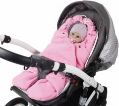 Zavinovačka do autosedačky fleece/bio bavlna - MEDVÍDEK růžový - obrázek 7