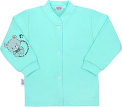 Kabátek kojenecký bavlna - TEDDY BEAR tyrkysový - vel.68 - obrázek 1