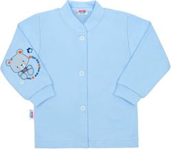 Kabátek kojenecký bavlna - TEDDY BEAR modrý - vel.74 - obrázek 1