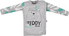 Košilka kojenecká bavlna - WILD TEDDY šedá - vel.56 - obrázek 1
