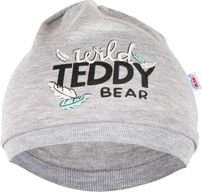 Čepice kojenecká bavlna - WILD TEDDY šedá - vel.80/86 - obrázek 1