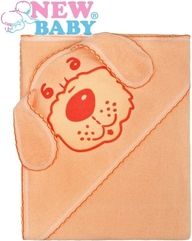 Osuška dětská froté - PEJSEK oranžová - NewBaby rozměr 100x100cm - obrázek 1